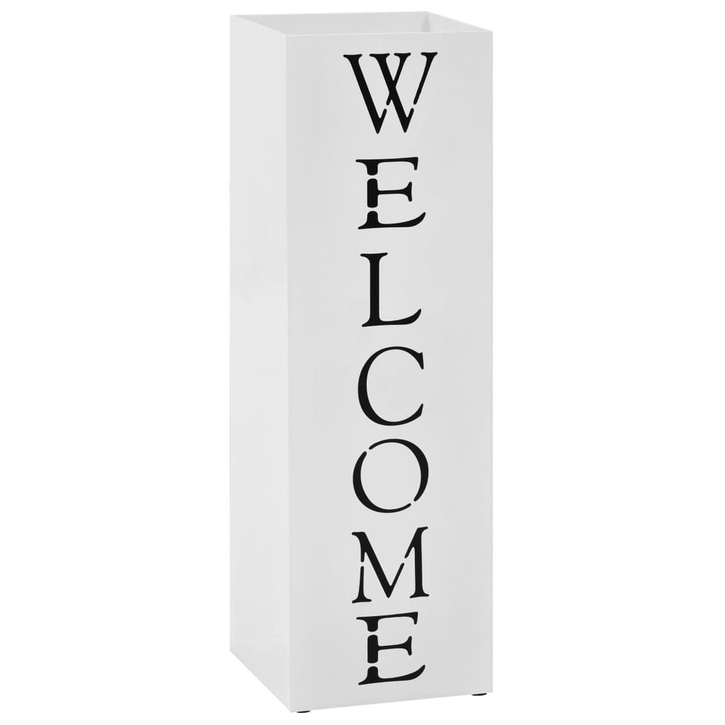 Vihmavarjuhoidja Welcome, terasest, valge