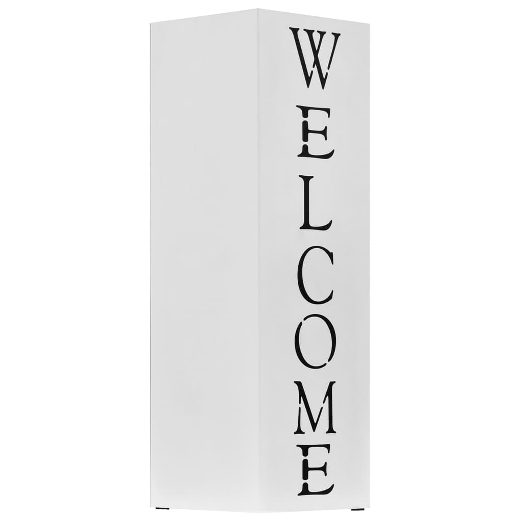 Vihmavarjuhoidja Welcome, terasest, valge