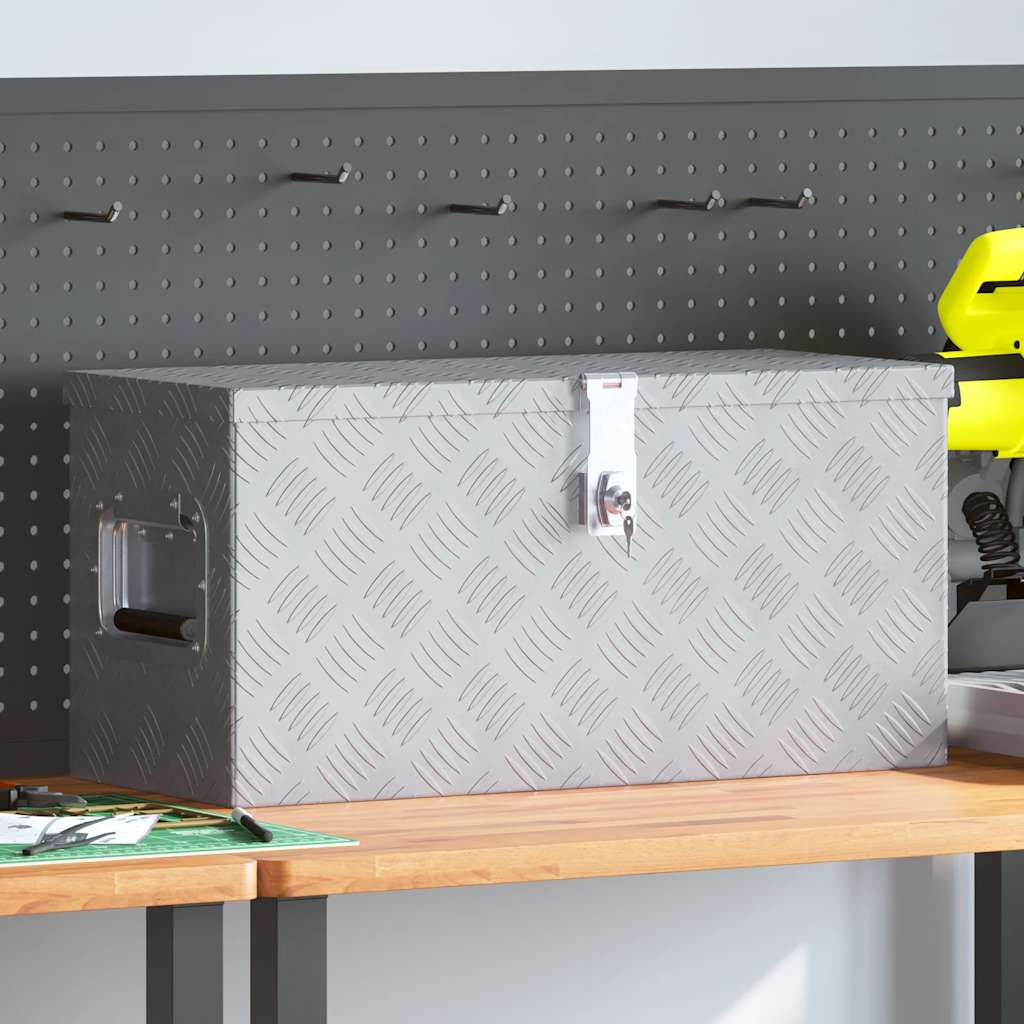 Alumiiniumist kast 61,5 x 26,5 x 30 cm, hõbedane