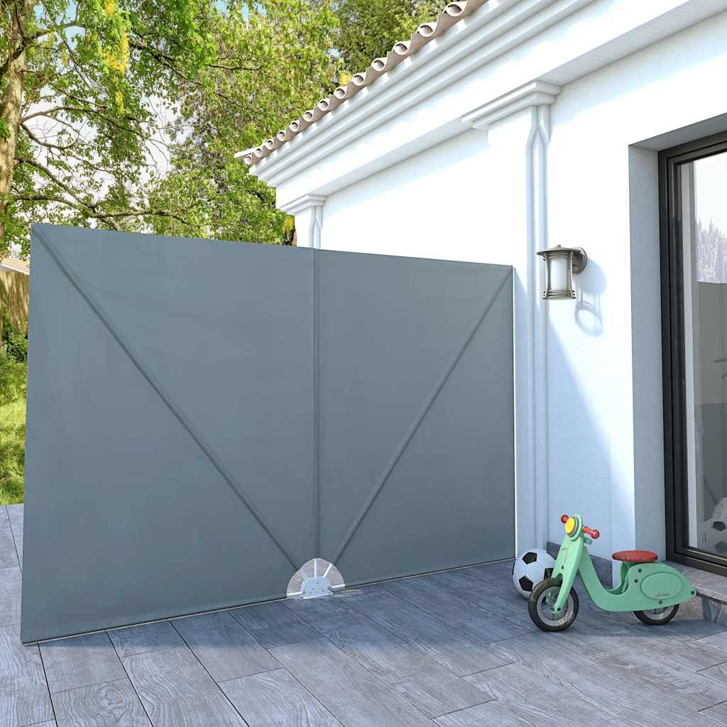 Kokkupandav terrassi külgmarkiis hall 300 x 200 cm