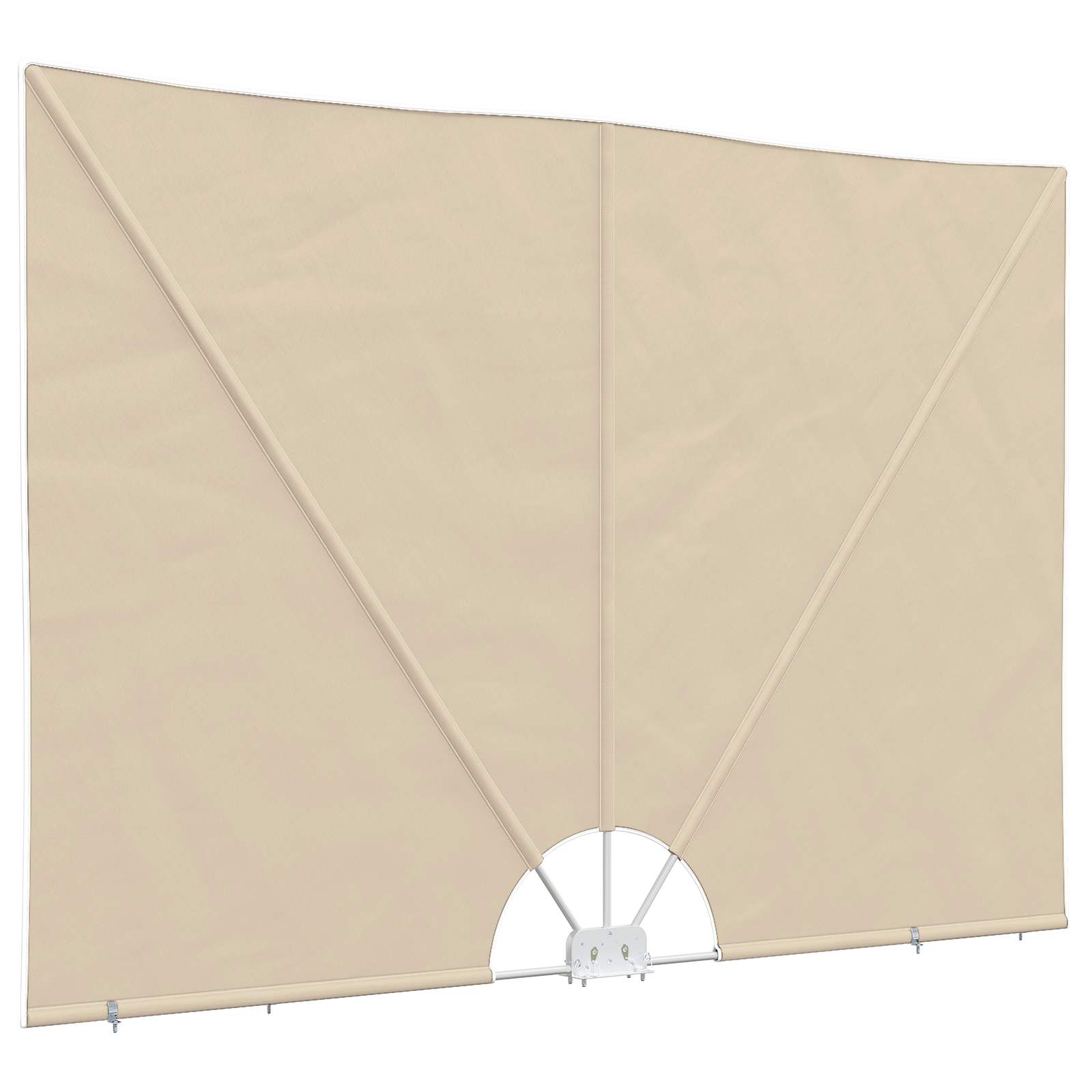 Kokkupandav terrassi külgmarkiis kreemjasvalge 300 x 150 cm