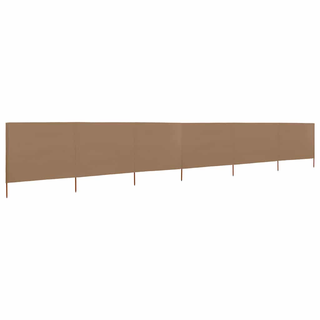 Tuulekaitse sein 6 paneelist, kangas, 800 x 80 cm hallikaspruun