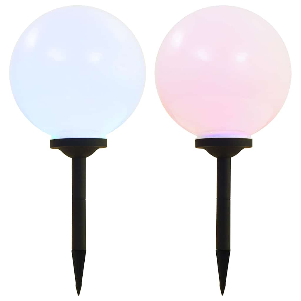 Õue päikeselambid, 2 tk, LED, kerakujuline 20 cm RGB