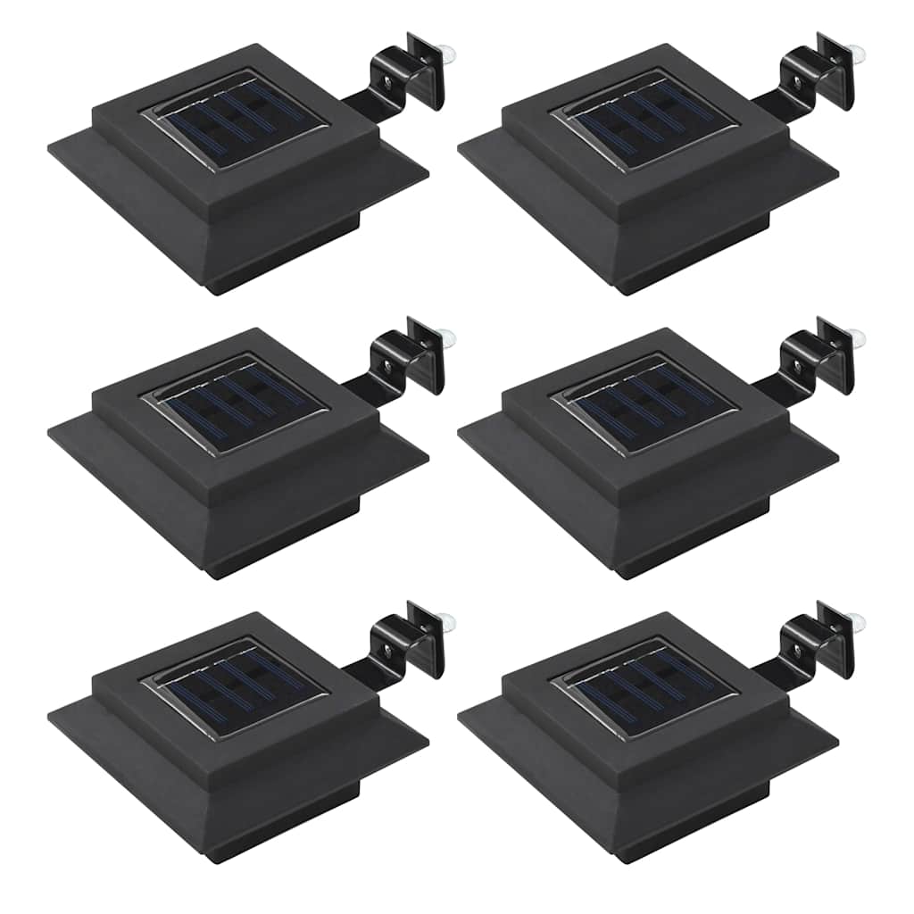 Päikesepatareiga aiavalgustid 6 tk LED ruudukujuline 12 cm must