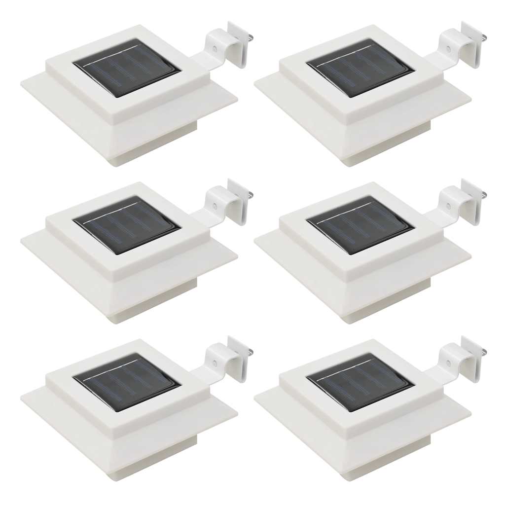 Päikesepatareiga aiavalgusti 6 tk LED ruudukujuline 12 cm valge
