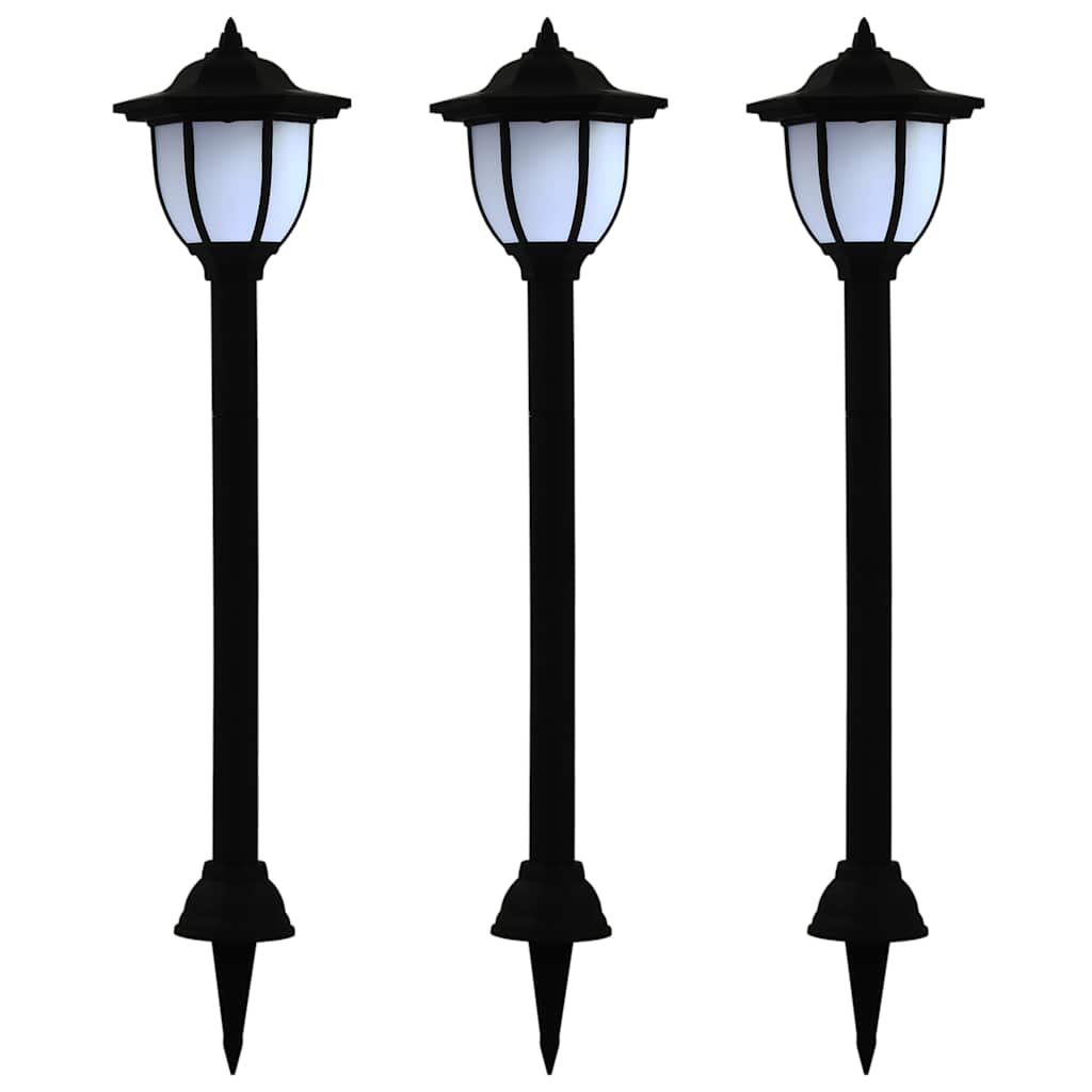 Päikesepatareiga aiavalgustid 3 tk LED must