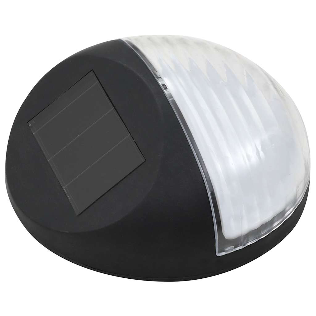 Päikesepatareiga seinavalgustid, LED, 12 tk ümmargune, must