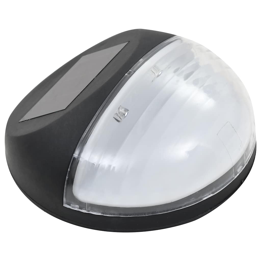 Päikesepatareiga seinavalgustid, LED, 12 tk ümmargune, must