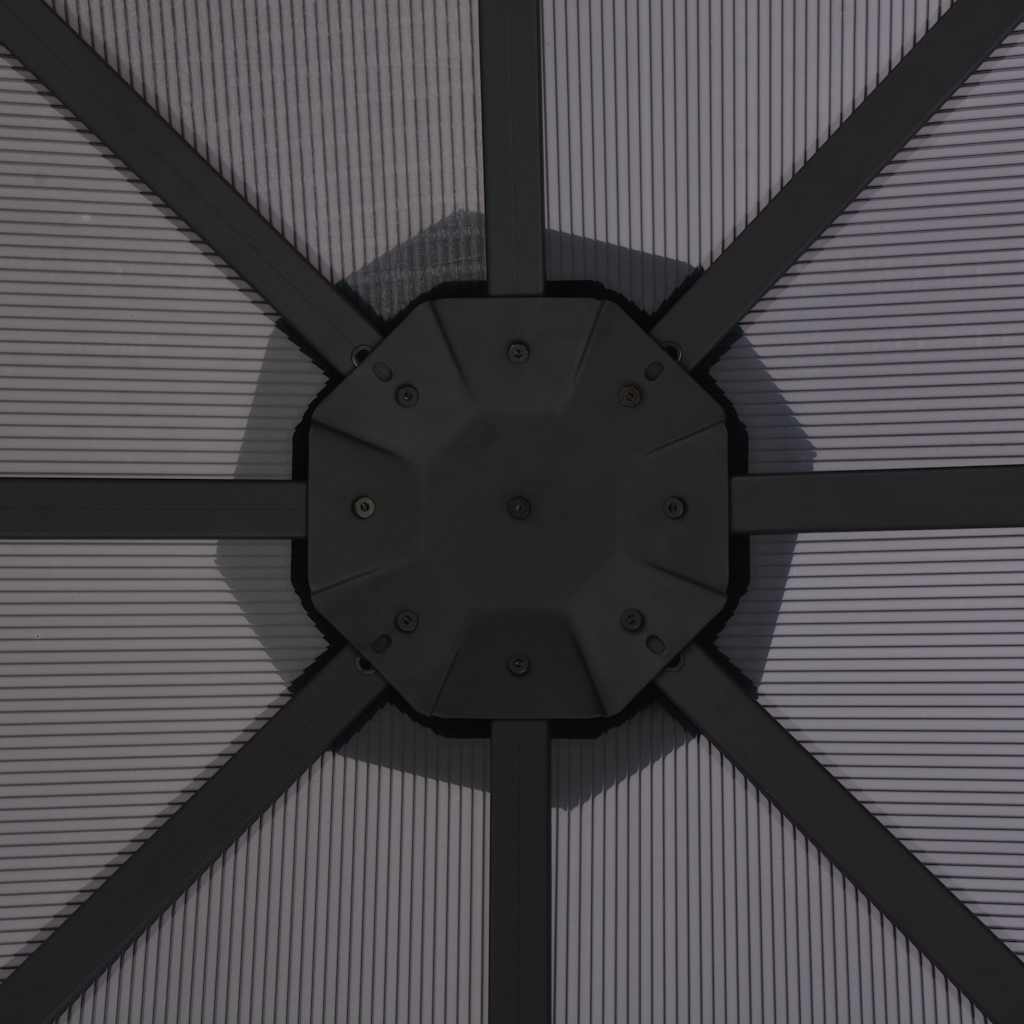 Varjualune, katusega, alumiinium, 3 x 3 m, antratsiithall