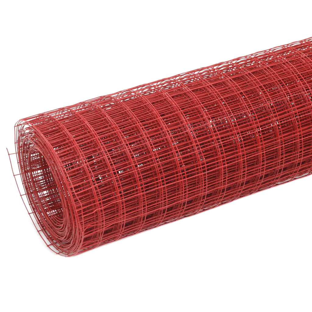 Kanade traataed, teras PVC kattega, 10 x 1,5 m, punane