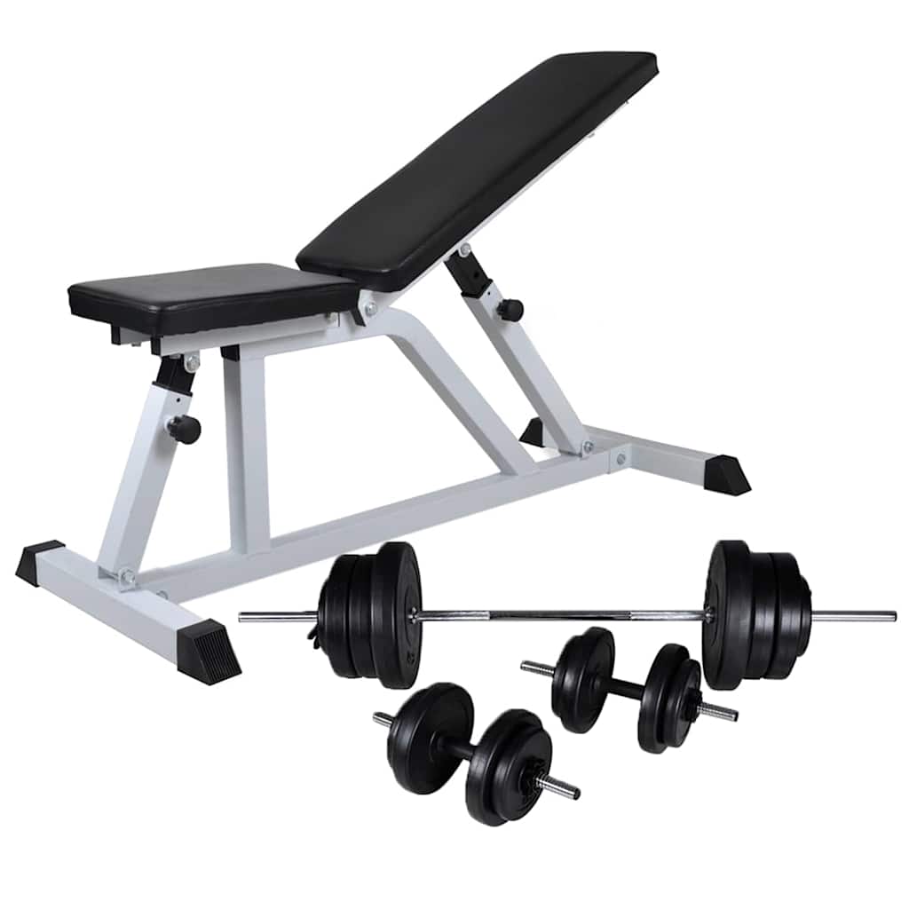 Jõusaalipink kangi ja hantlitega 60,5 kg