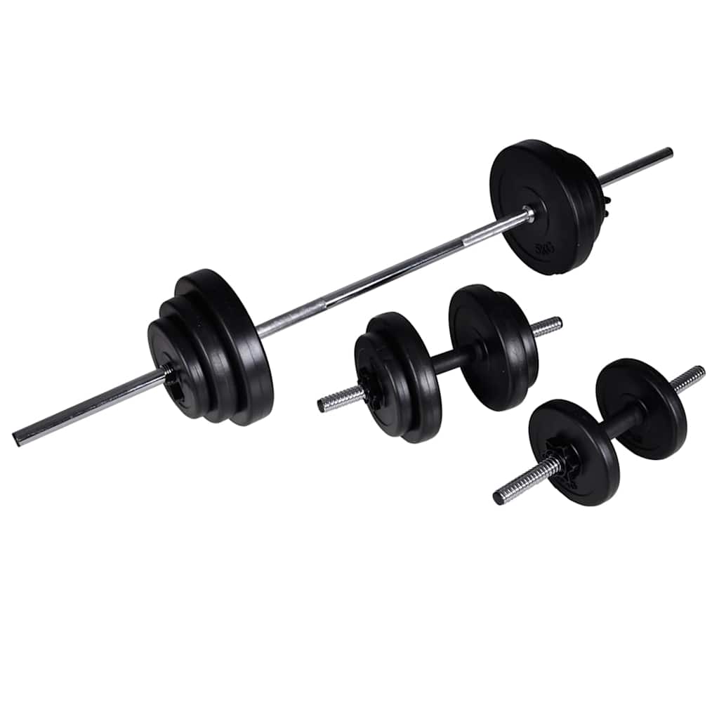 Jõusaaliseade kangi ja hantlitega 30,5 kg