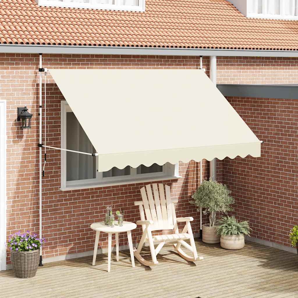 Käsitsi sissetõmmatav varikatus, 300 cm, kreemjasvalge