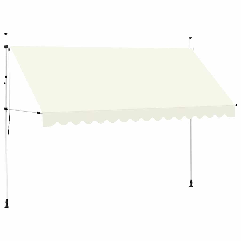 Käsitsi sissetõmmatav varikatus, 400 cm, kreemjasvalge
