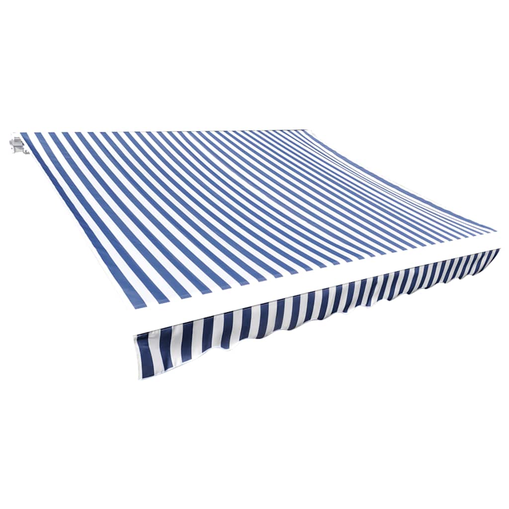 Varikatuse asenduskangas, sinine ja valge, 350 x 250 cm, polüester