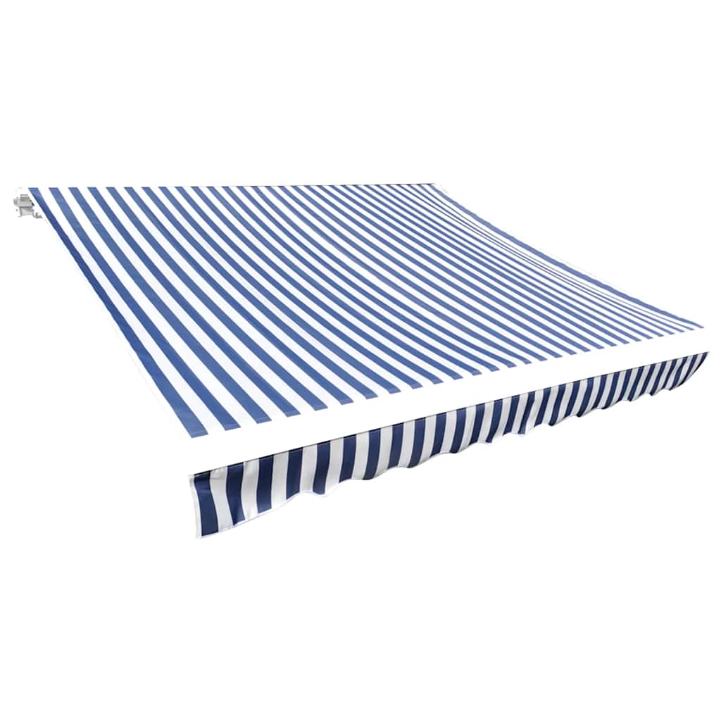 Varikatuse asenduskangas, sinine ja valge, 450 x 300 cm, polüester