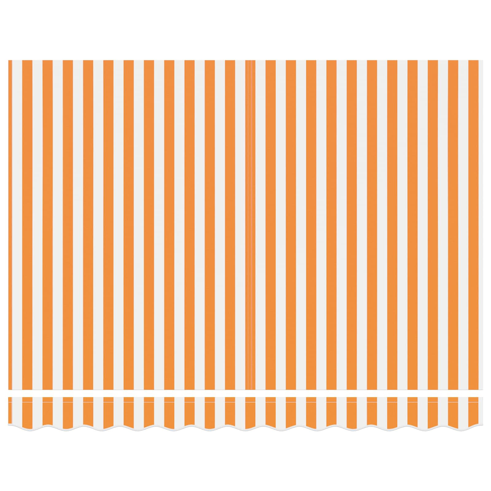 Varikatuse asenduskangas, oranž ja valge, 350 x 250 cm, polüester