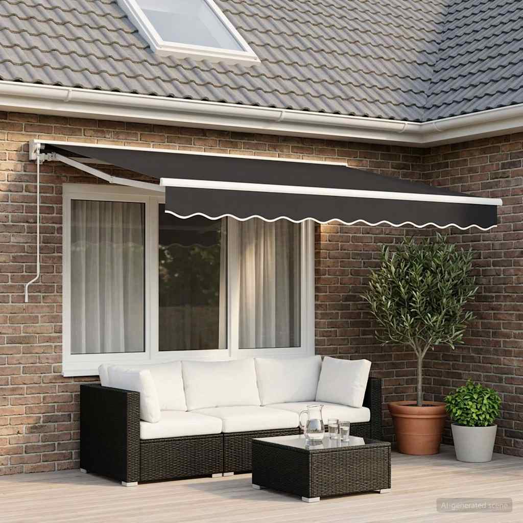 Varikatuse asenduskangas, hall, 350 x 250 cm, polüester
