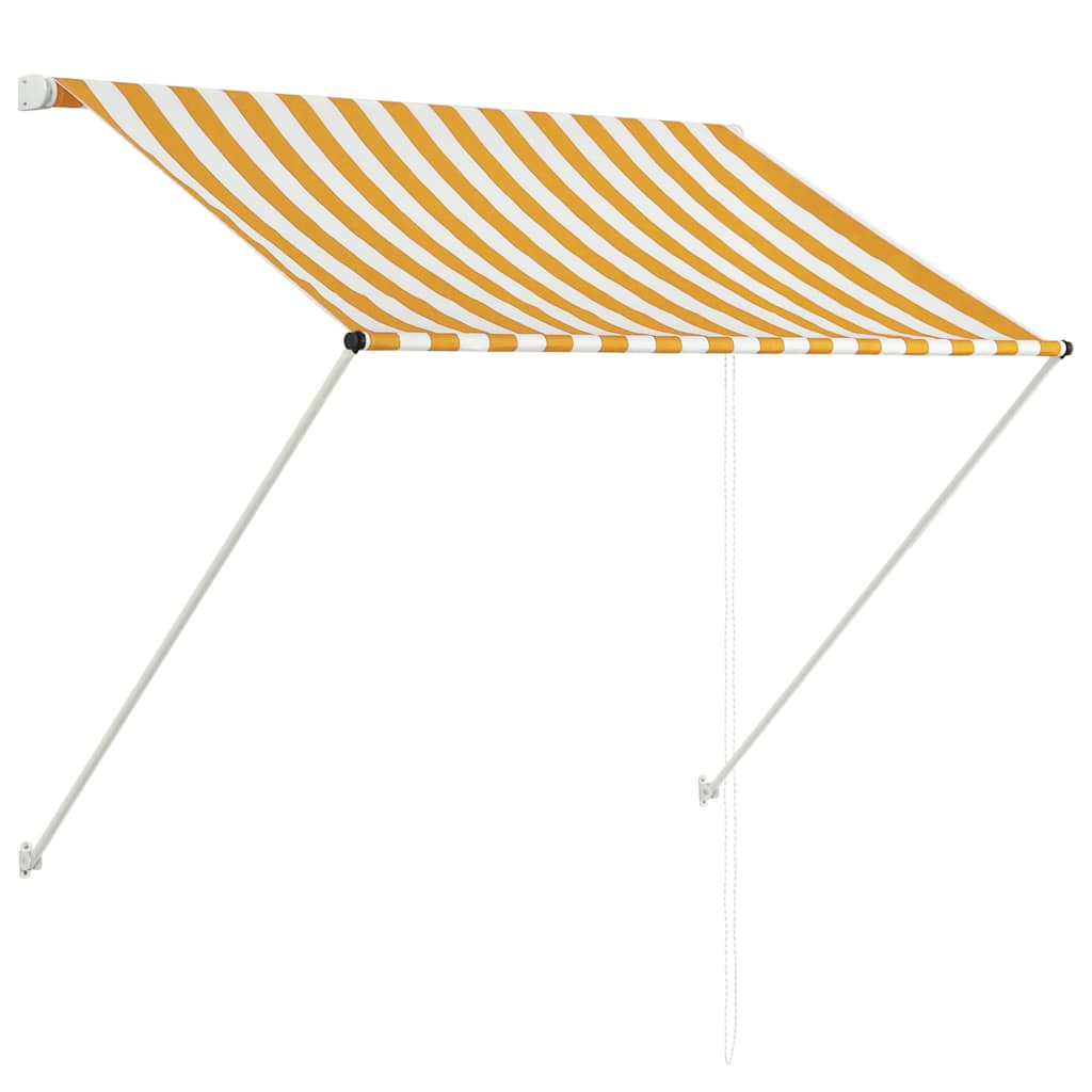Sissetõmmatav varikatus, 150 x 150 cm, kollane ja valge