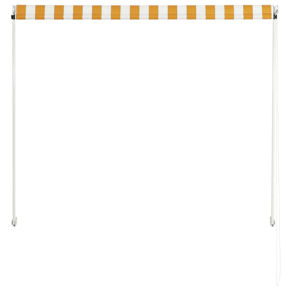 Sissetõmmatav varikatus, 150 x 150 cm, kollane ja valge