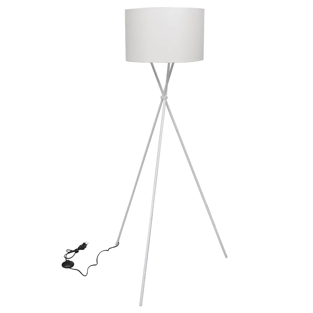 Põrandalamp alusega, valge, 139 cm