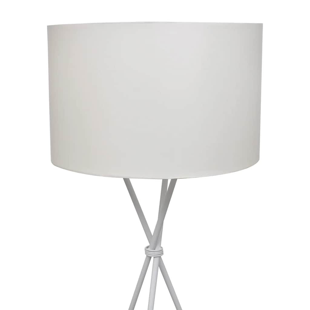 Põrandalamp alusega, valge, 139 cm