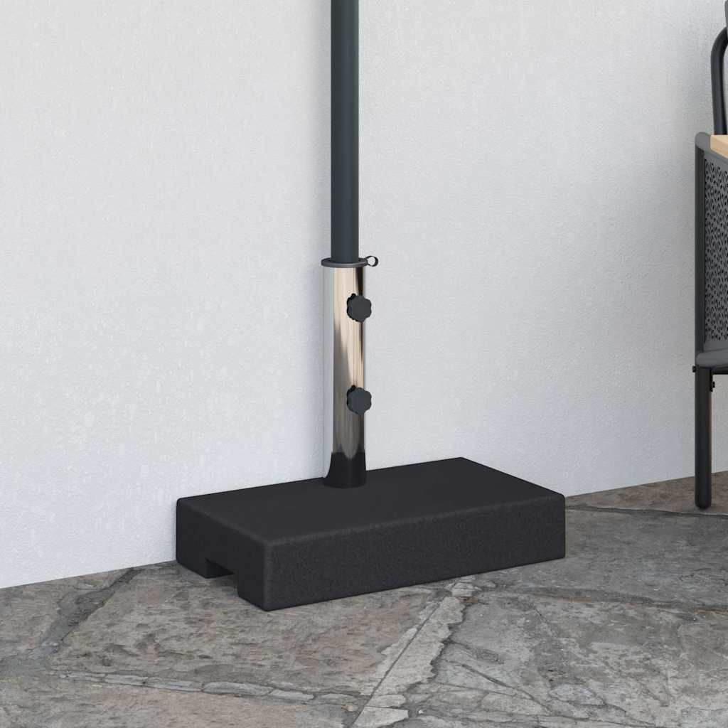 Päevavarju alus, graniidist, 25 kg, ristkülikukujuline, must