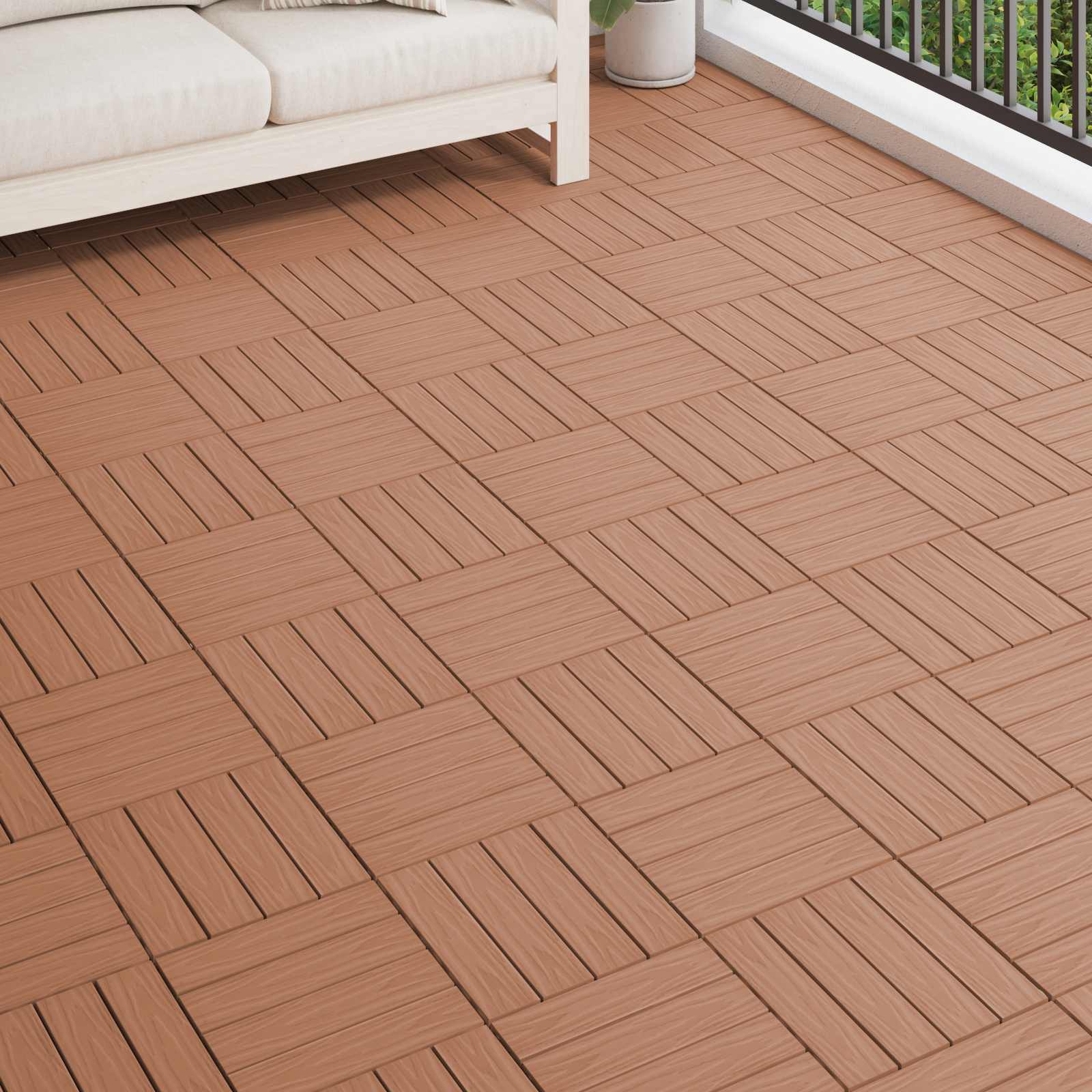 Terrassiplaat 3D disain 11 tk Helepruun 30 x 30 cm WPC