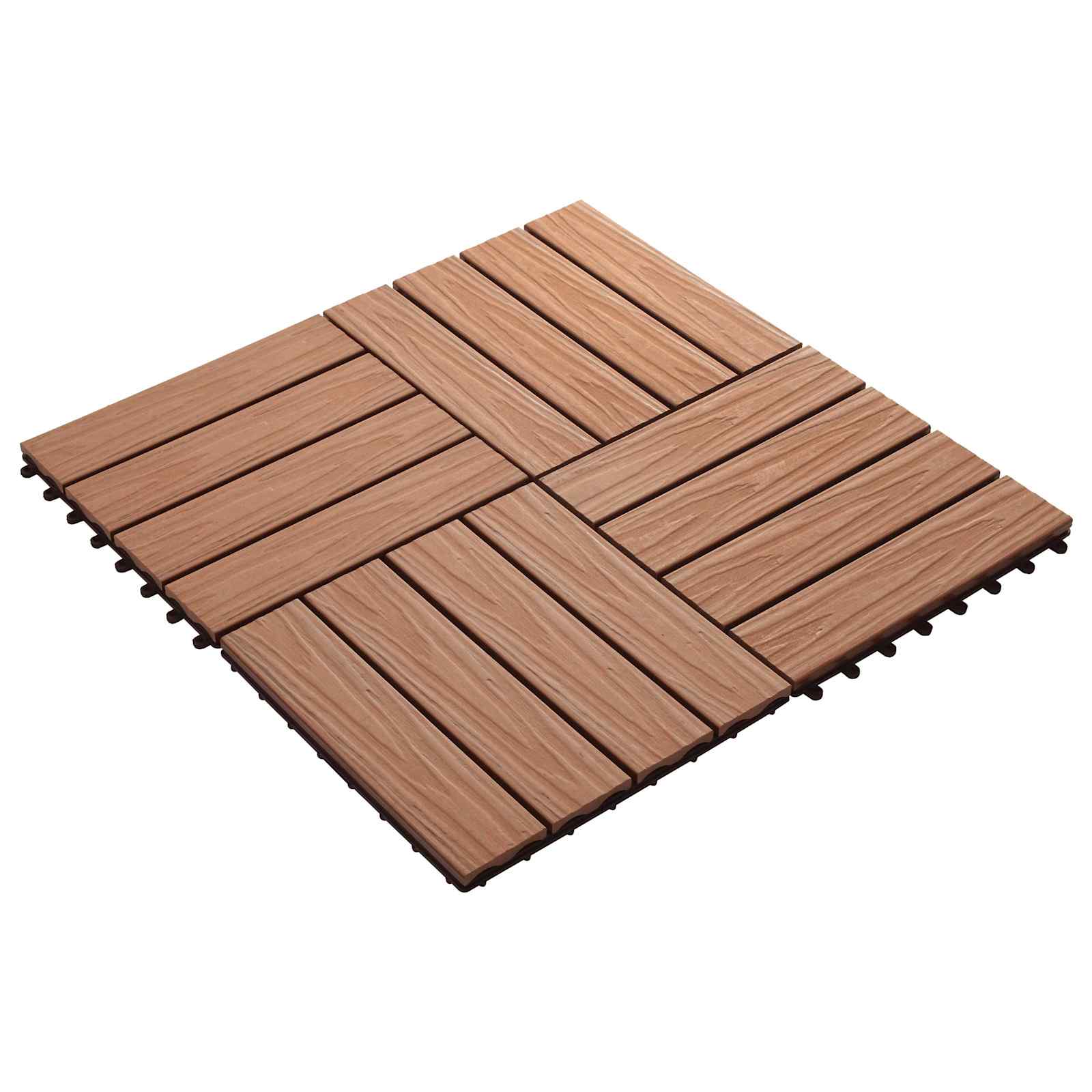 Terrassiplaat 3D disain 11 tk Helepruun 30 x 30 cm WPC