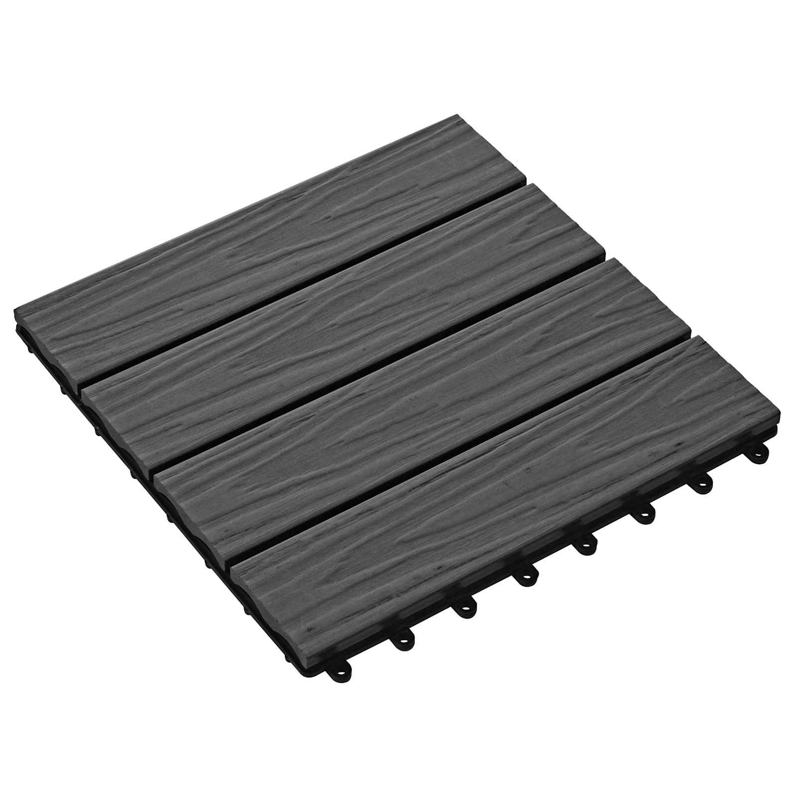 Terrassiplaat 3D disain 11 tk Must 30 x 30 cm WPC