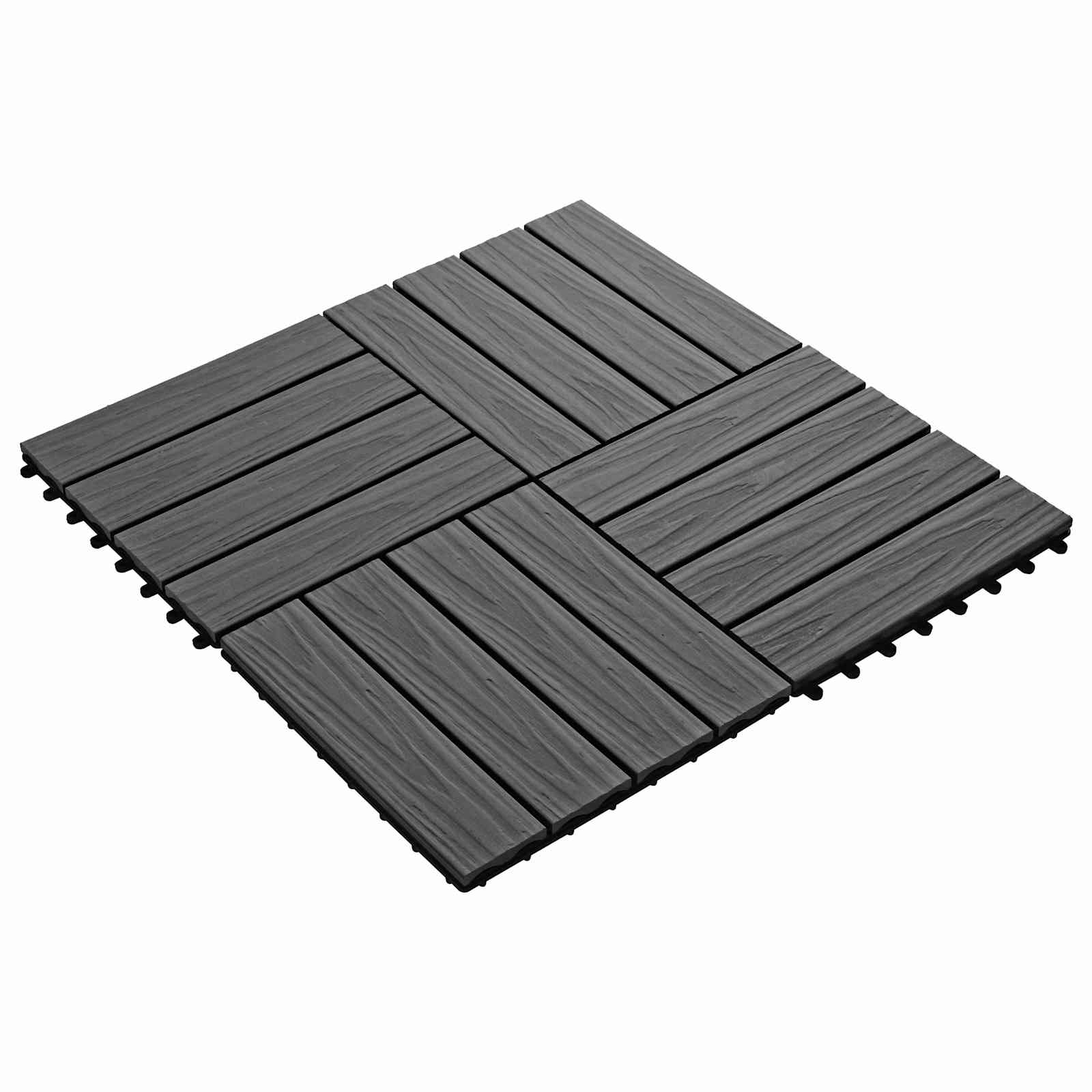 Terrassiplaat 3D disain 11 tk Must 30 x 30 cm WPC