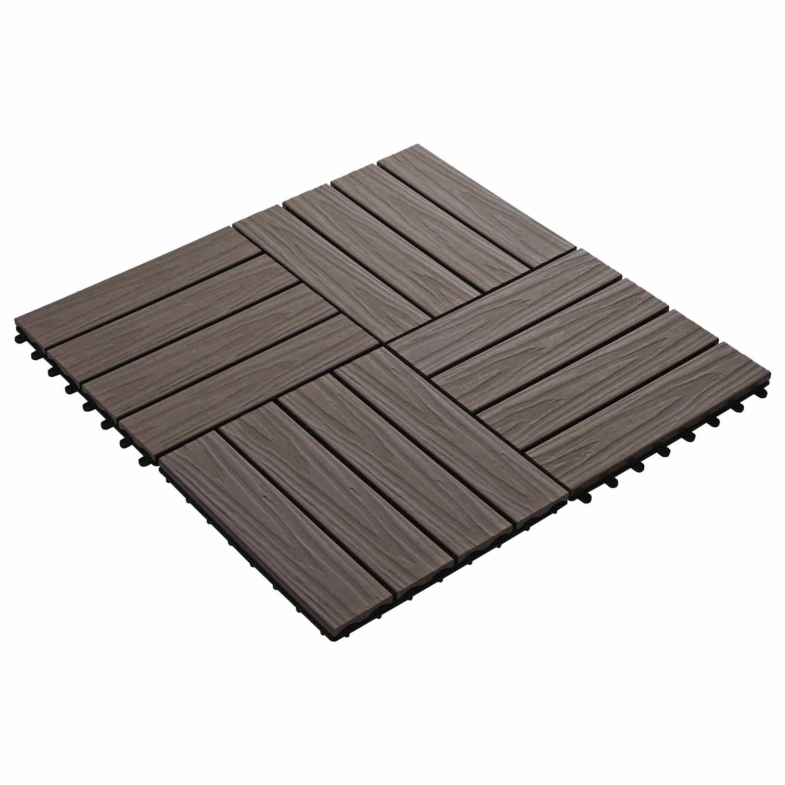 Terrassiplaat 3D disain 11 tk Tume pruun 30 x 30 cm WPC