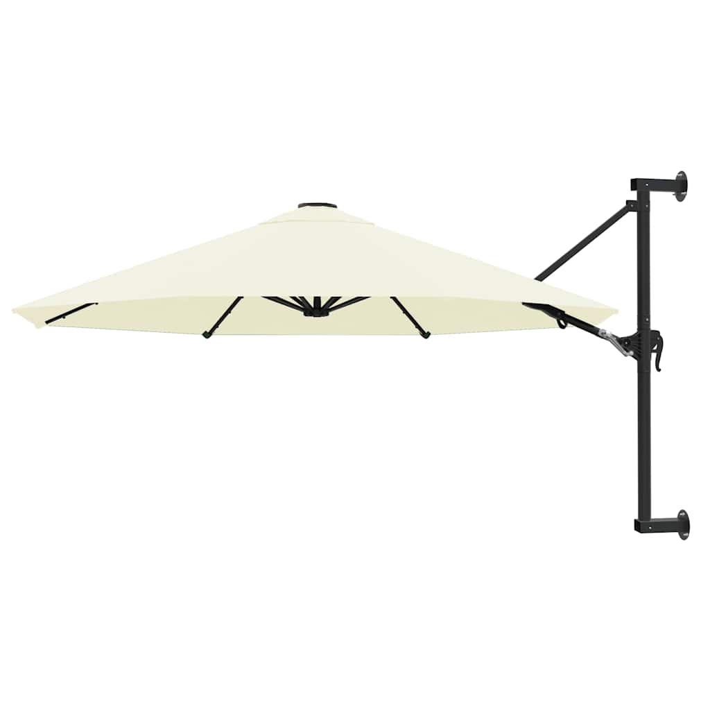 Seinale kinnitatav päikesevari metallpostiga 300 cm, helebeež