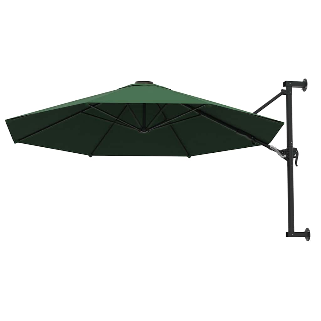 Seinale kinnitatav päikesevari metallpostiga 300 cm, roheline