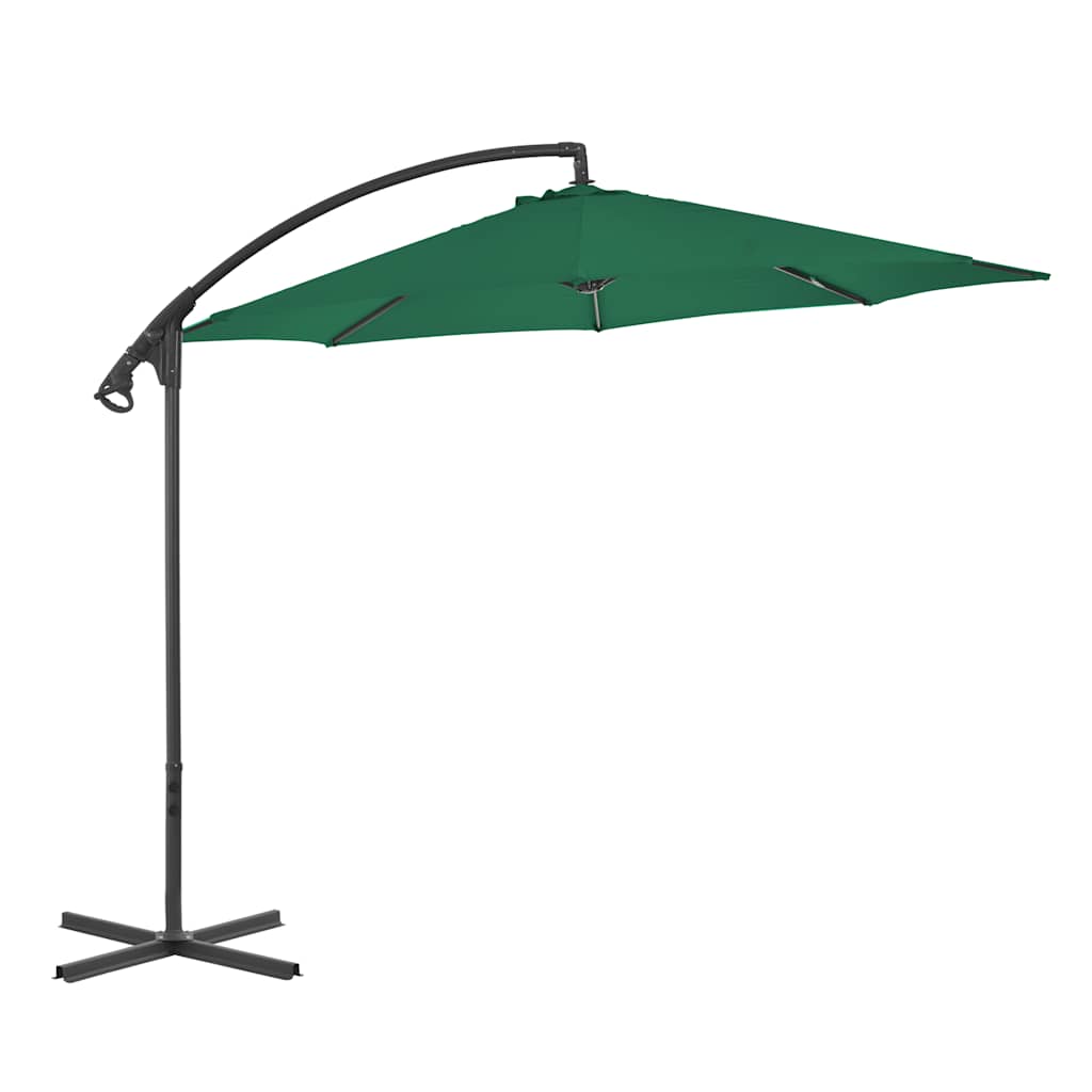 Konsooldisainiga päikesevari, teraspost, 300 cm, roheline