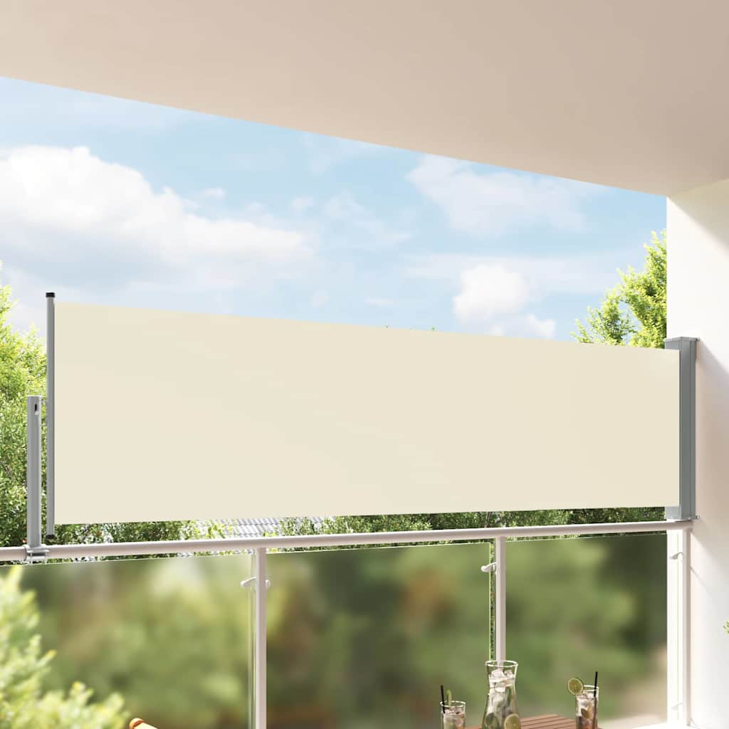 Lahtitõmmatav terrassi külgsein, 100 x 300 cm, kreemjas