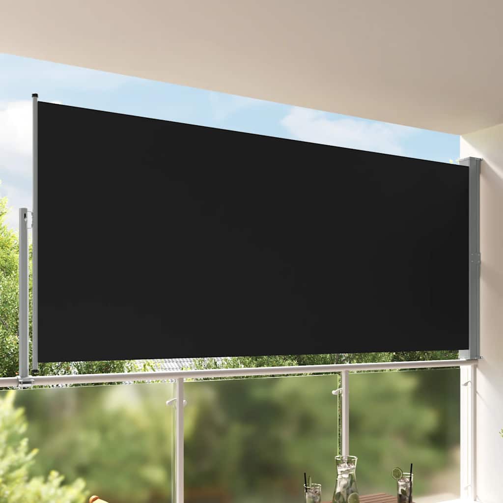 Lahtitõmmatav terrassi külgsein, 160 x 300 cm, must