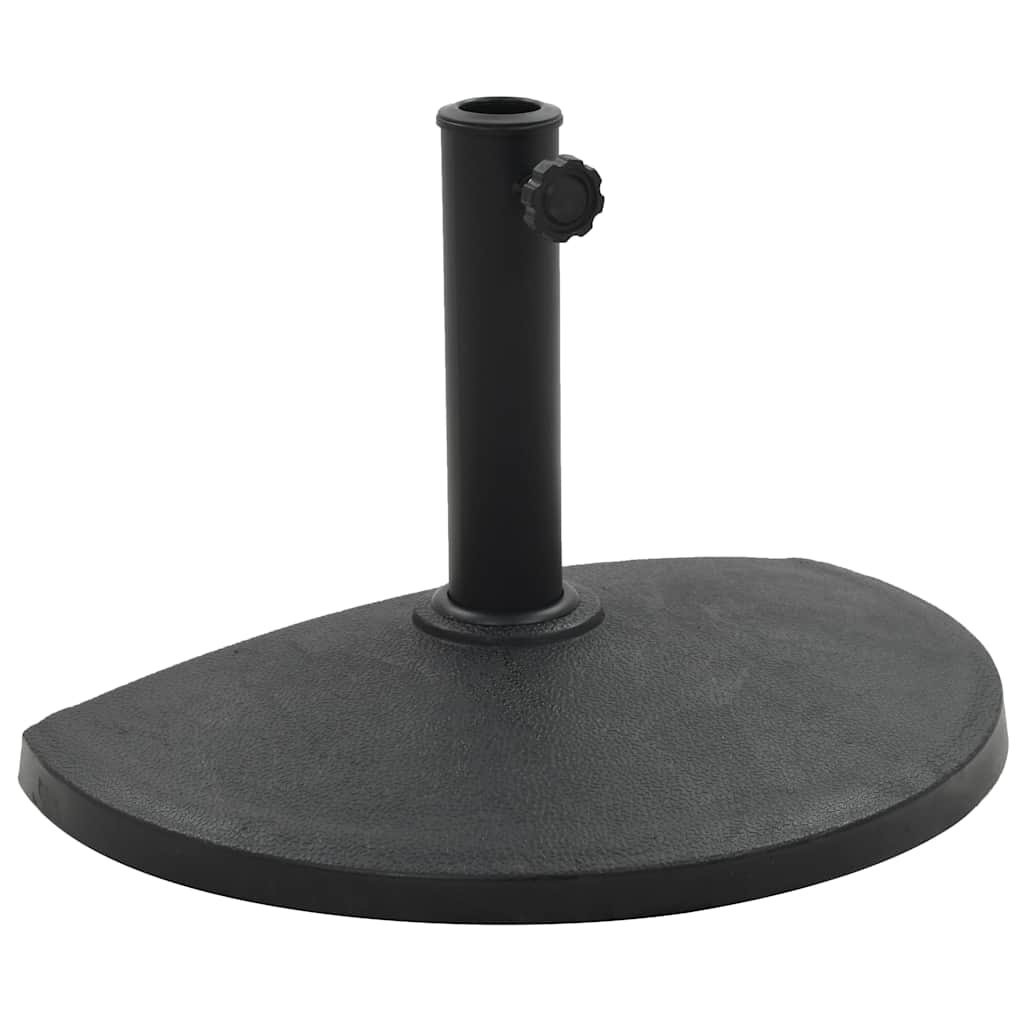 Päevavarju alus, polüvaik, 9 kg, poolringi kujuline, must