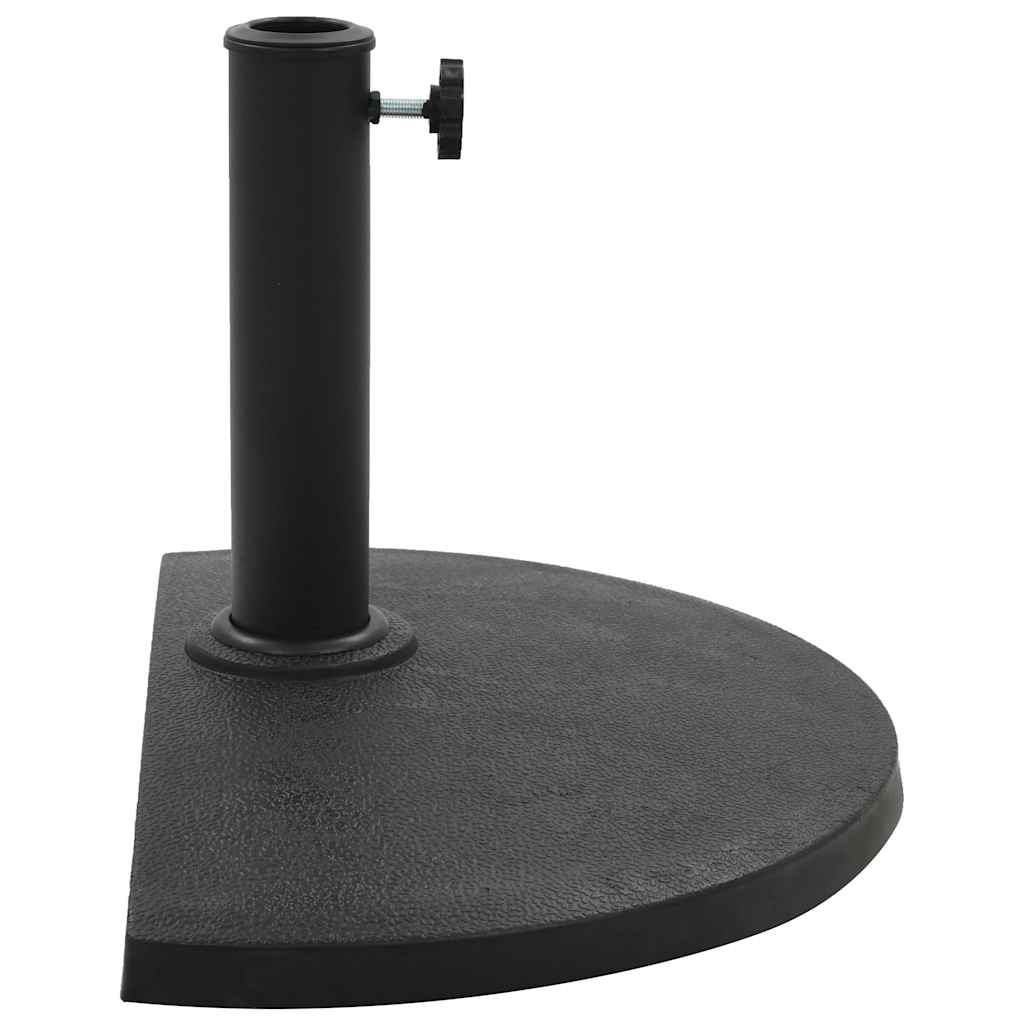 Päevavarju alus, polüvaik, 9 kg, poolringi kujuline, must