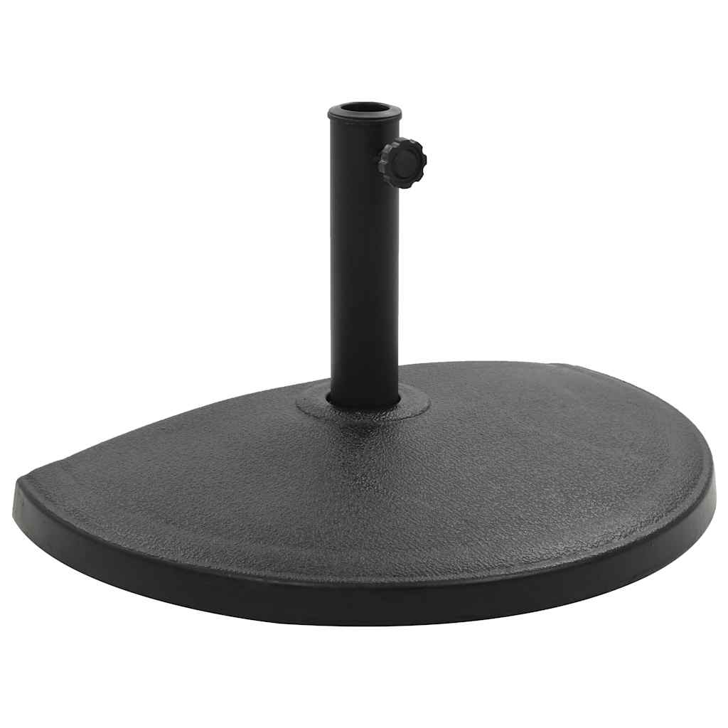 Päevavarju alus, polüvaik, 15 kg, poolringi kujuline, must