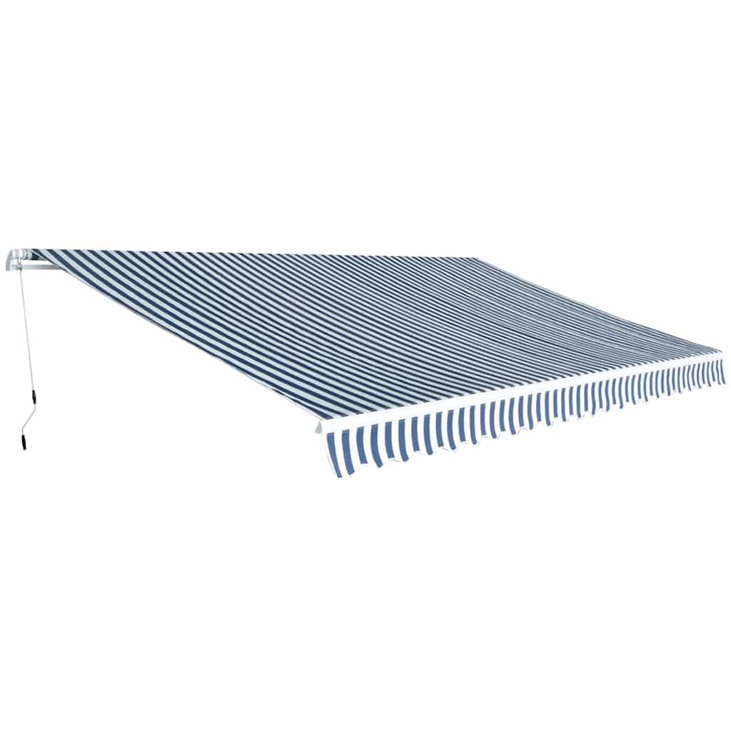 Kokkupandav käsitsi kasutatav varikatus, 500 cm, sinine/valge
