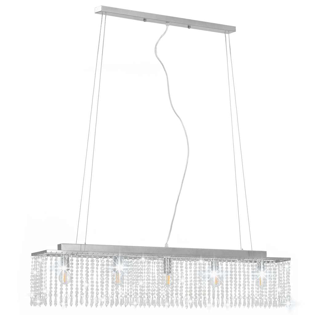 Laelamp kristallhelmestega, hõbedane, 104 cm, E14