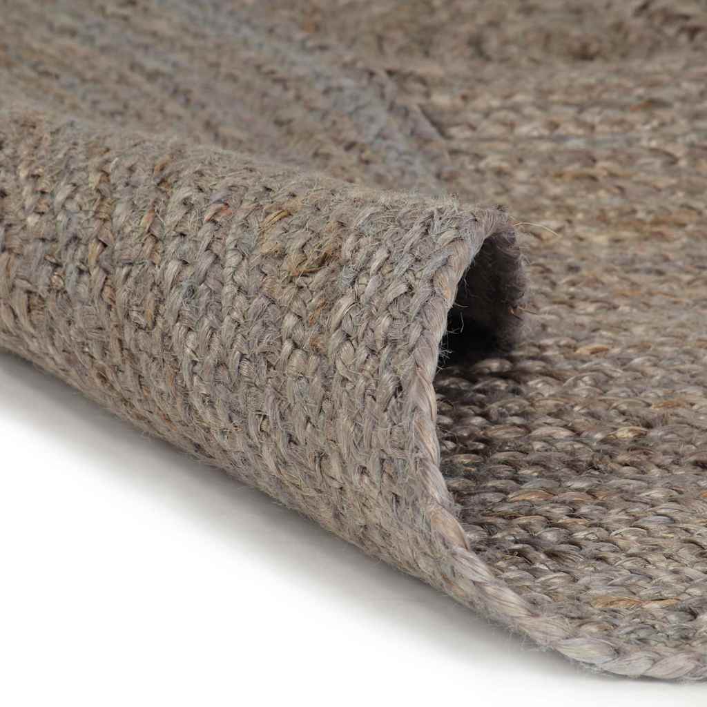 Käsitsi valmistatud džuutvaip, ümmargune, 90 cm, hall