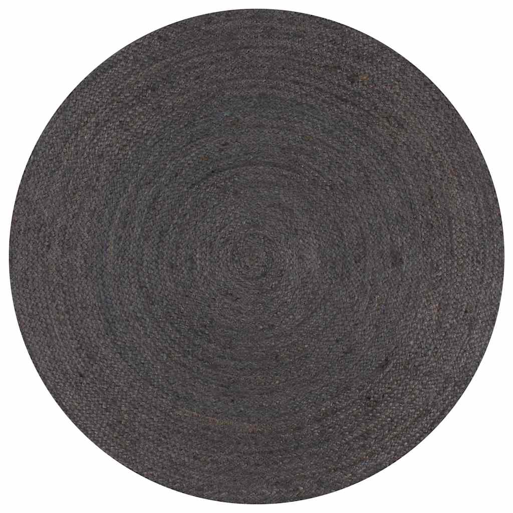 Käsitsi valmistatud džuutvaip, ümmargune, 120 cm, tumehall