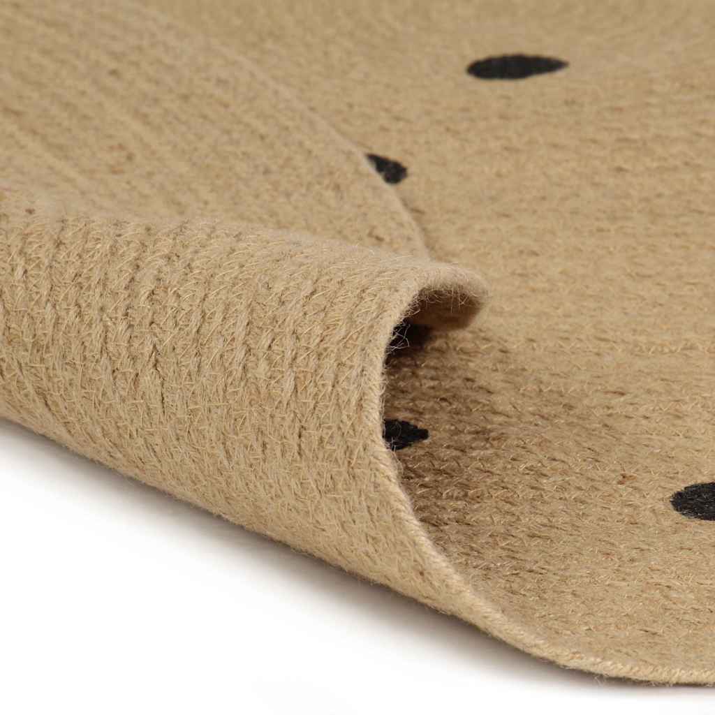 Käsitsi valmistatud džuutvaip täpilise mustriga, 120 cm