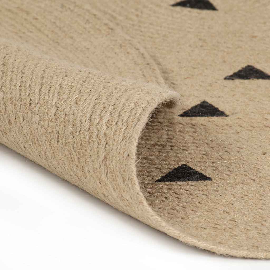 Käsitsi valmistatud džuutvaip kolmnurkse mustriga, 120 cm