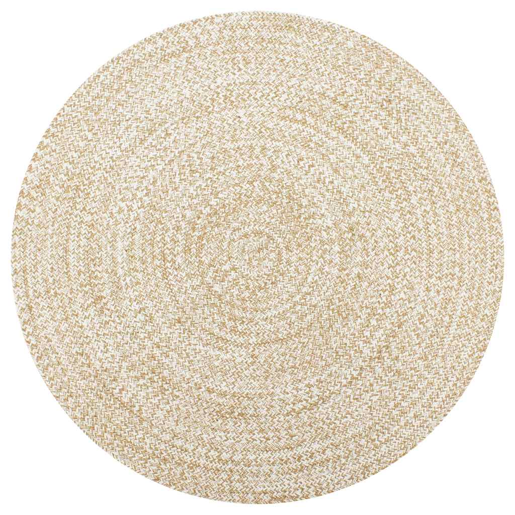 Käsitsi valmistatud džuutvaip valge ja naturaalne, 90 cm