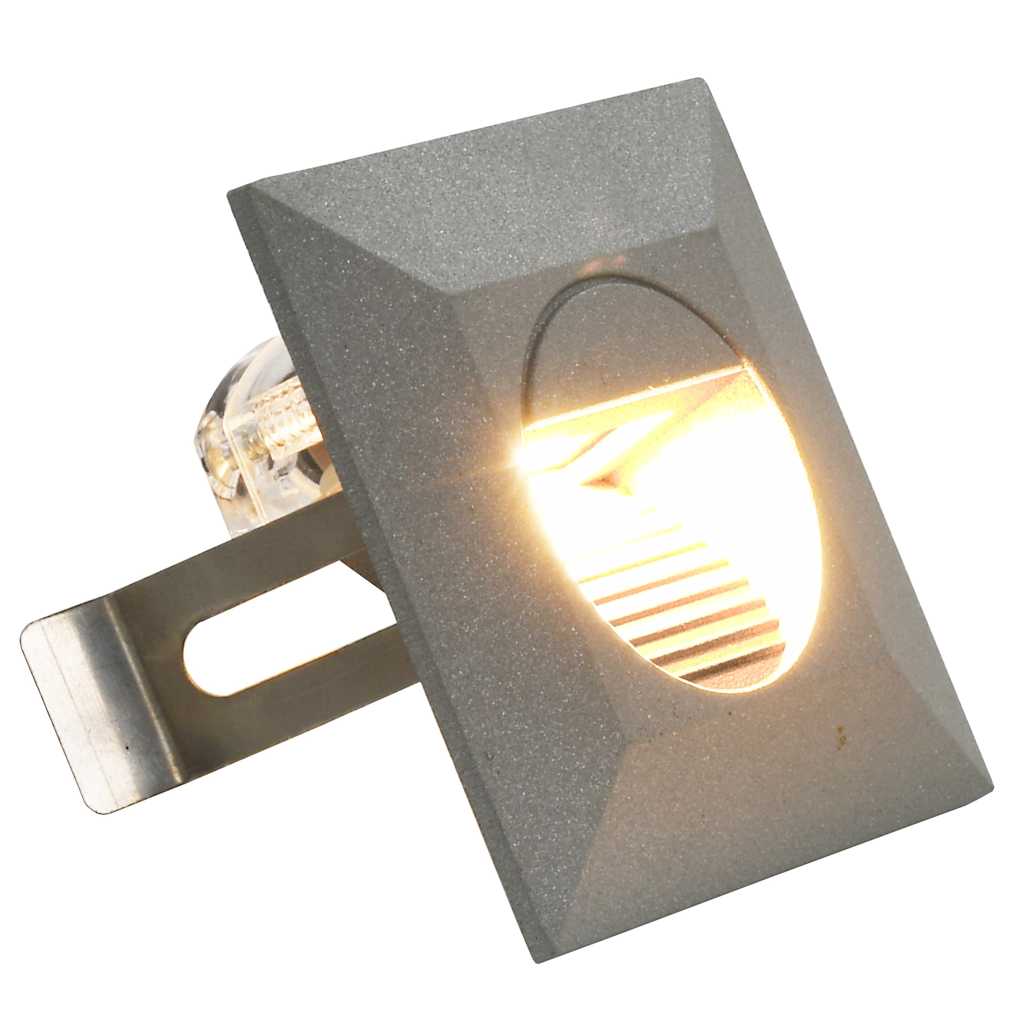 LED-seinavalgustid õue 6 tk, 2 W hõbedane, kandiline