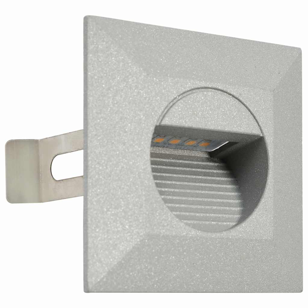 LED-seinavalgustid õue 6 tk, 2 W hõbedane, kandiline