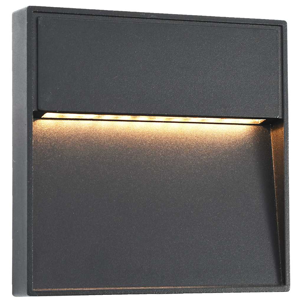 LED-seinavalgustid õue 2 tk, 3 W mustad, kandilised